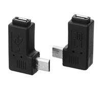 Cablecc 2 connettori lunghi 9 mm 90 gradi angolo sinistro e destro Micro USB 2.0 5 pin maschio a femmina adattatore di estensione Cablecc