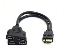 cablecc 2 interruttori HDMI Y 1 in 2 out, un connettore HDMI a doppia presa HDMI prolunga cavo adattatore per PC HDTV Laptop 1080P