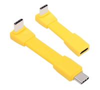 cablecc 2 pezzi/Set 80 Gbps 240 W USB 5.0 FPC cavo piatto sottile da maschio a maschio e femmina angolato verso l'alto a 90 gradi 16K 8K 60 Hz 5K compatibile con USB 4.0 Thunderbolt 40 Gbps giallo