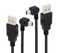cablecc 2 pezzi/set mini USB B a 5 pin, angolo sinistro e inferiore, 90 gradi su USB 2.0, cavo di alimentazione e dati, 50 cm