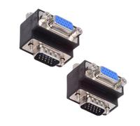cablecc 2 pz/lotto HDB15Pin VGA RGB Tipo a Vite Maschio a Femmina Up & Down Angolo 90 Gradi Tipo Dado Adattatore di Estensione per Monitor Display