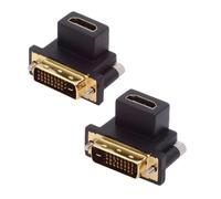 cablecc 2 pz/set DVI maschio a HDMI femmina 4K adattatore Up & Down angolato di 90 gradi per computer HDTV scheda grafica