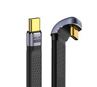 cablecc 240 W Type-C USB-C maschio a maschio USB4 40 Gbps 100 W 8 K piatto sottile FPC dati opposto a forma di U cavo ad angolo posteriore