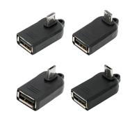 cablecc 4 adattatori da USB a mini USB OTG, da mini USB maschio a USB 2.0 femmina, adattatore ad angolo di 90 gradi per tastiera/mouse/controller di gioco/splitter/flash drive