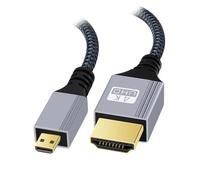 cablecc 4K 60Hz HDMI 2.0 maschio a micro HDMI tipo D maschio, cavo con manicotto, connettore dritto per HDTV, computer, monitor laptop, 100 cm
