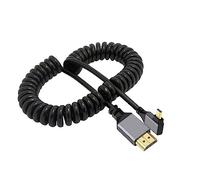 cablecc 4K 60hz Micro HDMI 1.4 maschio a HDMI maschio ad angolo retto Stretch cavo a spirale 90 gradi per HDTV Monitor Computer Laptop