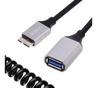 cablecc 5 Gbps Micro USB 3.0 Maschio Host a USB 3.0 A femmina OTG Prolunga cavo a spirale per dati del telefono hard disk 100 cm