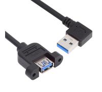 cablecc 5 Gbps USB 3.0 maschio-femmina tipo A connettore per cavo di tipo pannello ad angolo retto con viti, 30 cm
