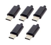 cablecc 5 pz/lotto FAI DA TE 24pin USB Tipo C USB-C maschio OTG Host Tipo 5.1k Resistore con Copertura Alloggiamento Nero