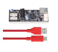 cablecc 5Gbps Dual Ports Type-C USB-C & 19/20Pin Header a USB 3.0 20Pin & Tipo E Femmina PCBA Tipo Adattatore Splitter HUB