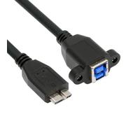 cablecc 5Gbps USB 3.0 Tipo-B Femmina a USB3.0 Micro-B Maschio Cavo Estensione per Disk SSD Camera Data 30 cm