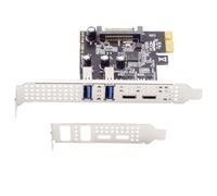 Cablecc 5Gbps USB3.1 Gen1 Dual Type-A & Type-C USB-C femmina a PCI-E Express 1x adattatore scheda con staffa a basso profilo