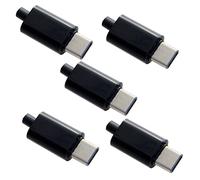 cablecc 5set DIY 24pin USB 3.1 Tipo C USB-C maschio connettore spina SMT con custodia nera