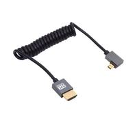 cablecc 8K 60Hz Micro HDMI tipo D 2.1 maschio a HDMI maschio estensibile, cavo a spirale ad angolo retto, per HDTV, computer, laptop, monitor, 100 cm
