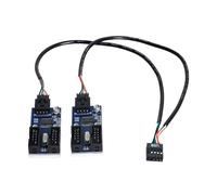 Cablecc 9 pin USB 2.0 Header 1 a 2/4 femmina prolunga HUB spina adattatore porta Multilier