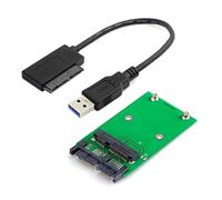 cablecc Adattatore da USB 3.0 a mSATA 50 pin SSD e Micro SATA da 1,8" 7+9 16 pin adattatore PCBA USB 3.0 a mSATA 50 pin SSD e 1,8" Micro SATA 7+9 adattatore 16pin