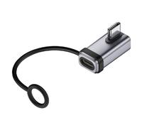 cablecc Adattatore di prolunga ad angolo destro e sinistro a basso profilo 240 W USB5.0 80 Gbps con cordino portachiavi 16K 8K 5K compatibile con USB4.0 Thunderbolt3/4/5