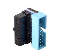 Cablecc Adattatore di prolunga USB 3.0 da maschio a femmina a 20 pin con angolo verso il basso di 90 gradi per scheda madre (angolato verso l'alto)