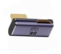 cablecc Adattatore HDMI maschio a HDMI 2.1 femmina a basso profilo verticale ad angolo di 90 gradi verso l'alto a destra, per estensione UHD, supporto 8K 60hz HDTV