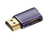 cablecc - Adattatore HDMI maschio a HDMI 2.1 femmina piatto ad angolo retto orizzontale a 90 gradi, supporto UHD, estensione per HDTV 8K 60hz