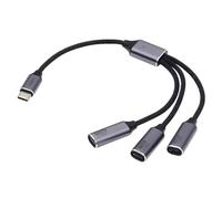 cablecc Adattatore hub USB-C femmina a 3 porte USB alimentato tramite bus per laptop e desktop, collega mouse, tastiera e unità flash.
