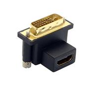 Cablecc Adattatore maschio DVI angolato a 90 gradi a femmina HDMI per computer, HDTV e scheda grafica