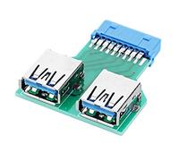 Cablecc - Adattatore PCBA da doppia porta USB 3.0 di tipo A femmina ad attacco a 20/19 pin per scheda madre