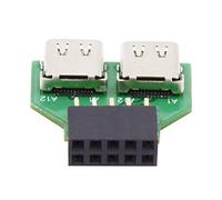 cablecc Adattatore PCBA da USB 3.1 tipo C USB-C a doppia porta femmina a 480 Mbps USB 2.0 9 pin 10 pin header scheda madre