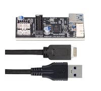 Cablecc Adattatore splitter da 19/20 pin a 5 Gbps USB 3.0 20 pin e tipo E a doppia porta femmina PCBA da 1 a 2 HUB