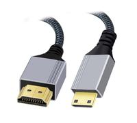 cablecc Cavo 4K 60 Hz HDMI 2.0 maschio a mini HDMI tipo C maschio con manicotto connettore dritto per HDTV computer laptop monitor 200 cm