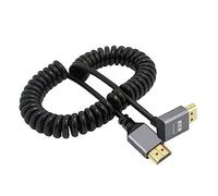 cablecc Cavo a spirale elasticizzato 4K 60hz maschio HDMI 2.0 a HDMI maschio ad angolo di 90 gradi verso l'alto per laptop monitor HDTV Computer
