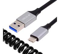 cablecc Cavo a spirale estensibile da 5 Gbps USB 3.0 tipo A maschio a USB C OTG cavo prolunga per dati del telefono hard disk 100 cm