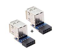 Cablecc, cavo adattatore di tipo verticale femmina per scheda madre a doppio USB 2.0, 9/10 pin