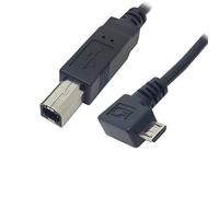 Cablecc Cavo da micro USB OTG ad angolo sinistro di 90 gradi a tipo B standard per stampanti, scanner, hard disk, 60 cm