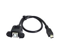 cablecc Cavo da mini USB 5 pin maschio a USB B femmina per montaggio a pannello, 20 cm, con viti