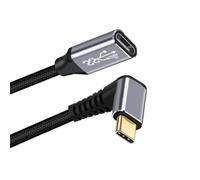 cablecc Cavo dati con estensione angolare da 10 Gbps 100 W maschio a femmina USB 3.1 USB-C tipo C verso l'alto verso il basso con custodia per laptop 3M