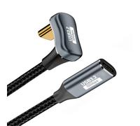 cablecc Cavo dati da 10 Gbps 100 W USB-C USB 3.1 tipo C maschio a femmina, a forma di U, angolato sul retro, con custodia, 300 cm