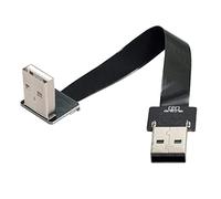 cablecc Cavo dati da USB 2.0 tipo A maschio a maschio tipo A piatto FPC sottile ad angolo verso il basso di 90 gradi per FPV, dischi, scanner e stampanti, 20 cm