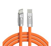 cablecc - Cavo dati da USB Type-C a USB Type-C, in silicone liquido, ultra morbido, potenza 120 W, USB 2.0, ricarica rapida, per laptop, tablet e telefono, 2 m, arancione