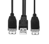 cablecc Cavo dati extra di alimentazione USB 2.0 femmina a USB tipo A maschio doppio connettore compatibile con unità disco SSD stampante scanner (20 cm)