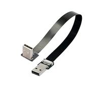cablecc Cavo dati FPC piatto e sottile da USB 2.0 tipo A maschio a maschio tipo A maschio ad angolo retto a 90 gradi per FPV, dischi, scanner e stampanti, 20 cm