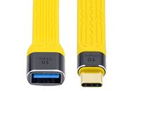 cablecc Cavo dati FPC piatto piatto e sottile da USB 3.1 maschio tipo C a USB 3.0 tipo A femmina, per laptop e telefono, colore: giallo