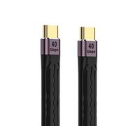 cablecc Cavo dati FPC piatto piatto e sottile USB 4 40 Gbps 100 W 8 K tipo C USB-C maschio a maschio per laptop e telefono, 13 cm