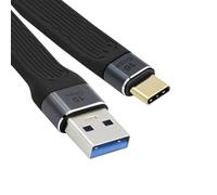 Cablecc Cavo dati piatto e sottile FPC 10 Gbit/s USB 3.1 tipo C a USB 3.0 tipo A maschio per computer portatile e telefono
