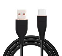 cablecc Cavo dati USB 2.0 da 480 bps a USB-C 15 W in silicone liquido ultra morbido USB-A tipo A ricarica rapida per laptop, tablet, telefono, nero, 2 m