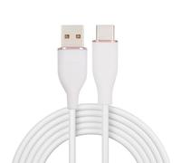 cablecc Cavo dati USB 2.0 da 480 bps a USB-C 15 W in silicone liquido ultra morbido USB-A tipo A ricarica rapida per laptop, tablet, telefono, bianco, 1 m