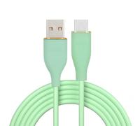 cablecc Cavo dati USB 2.0 da 480 bps a USB-C 15 W in silicone liquido ultra morbido USB-A tipo A ricarica rapida per laptop, tablet, telefono, verde, 1 m