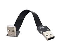cablecc Cavo dati USB 2.0 tipo A maschio a tipo A maschio piatto sottile FPC ad angolo verso il basso di 90 gradi per FPV, dischi, scanner e stampanti, 100 cm