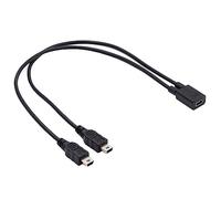 cablecc Cavo di alimentazione DC 5V Mini USB 2.0 femmina a 5 pin doppio mini USB maschio splitter prolunga cavo di ricarica 20 cm