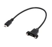 cablecc Cavo di alimentazione USB 2.0 maschio USB 2.0 a 5 pin da 480 Mbps con fori per montaggio a pannello a USB-C maschio tipo C, 30 cm